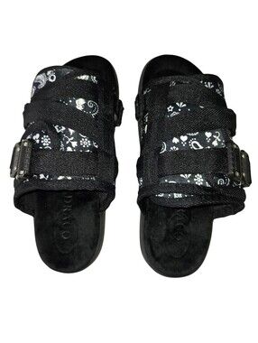 DRACO Slides Mens Shoes Size 12, 12.5, 13, 13.5 Black Sandals Bandana NEW + Bag